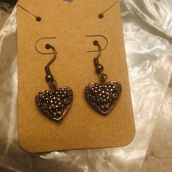 Earrings. Copper color, pierced drop earrings. NWOT - Picture 3 of 4